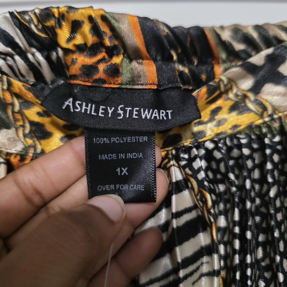 Ashley Stewart Multi Animal Print Maxi Skirt 1X